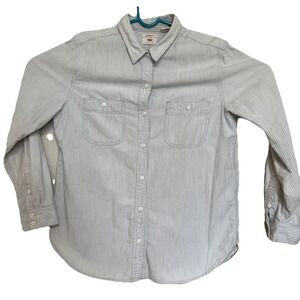 VTG Levi's Shirt Womens Large Blue Denim Boyfriend Fit‎ Long Sleeve